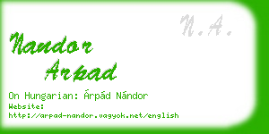 nandor arpad business card