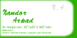 nandor arpad business card